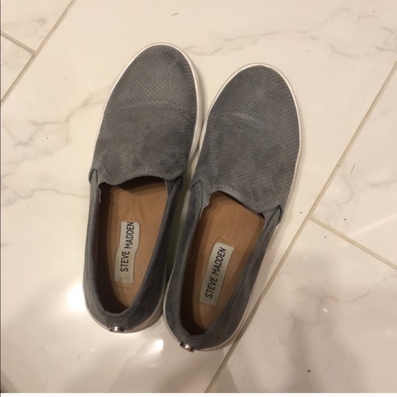 Grey Steve Madden Gracy Slip on Sneakers - Picture 2 of 5